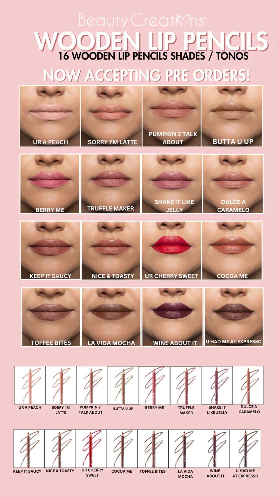 Beauty Creations Wooden Lápiz de labios - Image 8