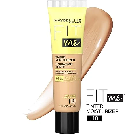 Maybelline Fit Me Crema hidratante tintada, cobertura natural, maquillaje facial - Image 5
