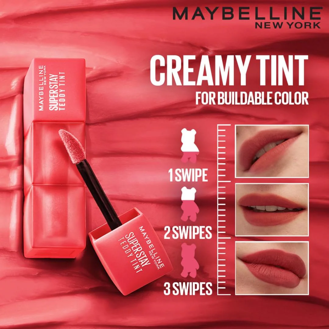 Maybelline Tinte labial mate de larga duración Super Stay Teddy Tint - Image 10