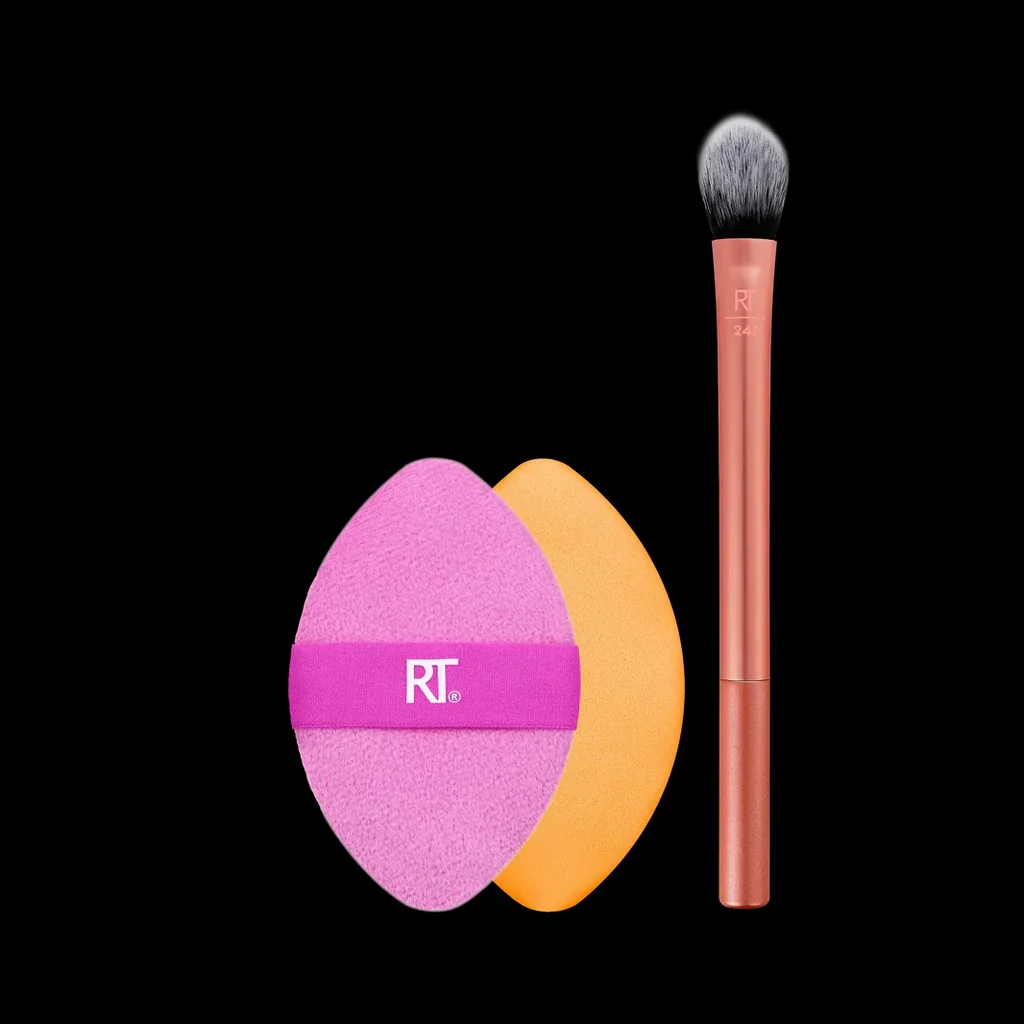 Real Techniques Precision Perfection Powder Puff + Makeup Brush Duo - Image 4